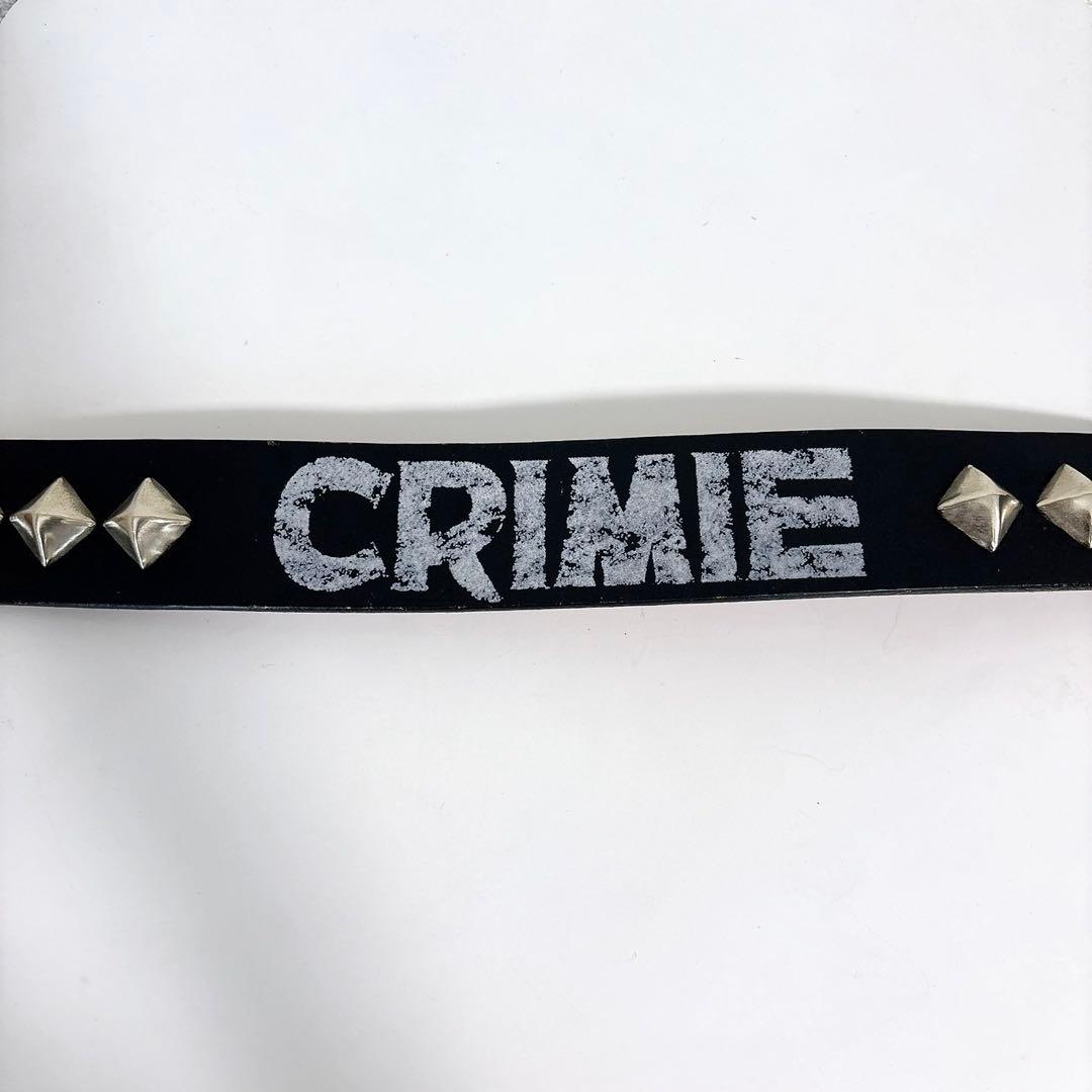 CRIMIE クライミー レザーベルト ブラック スタッズ ロゴ入り ルード