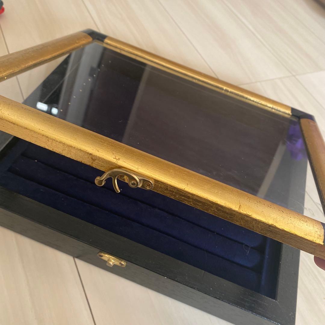 quarant'otto黒金色ベルベット仕上げクゥアラントットジュエリーボックス