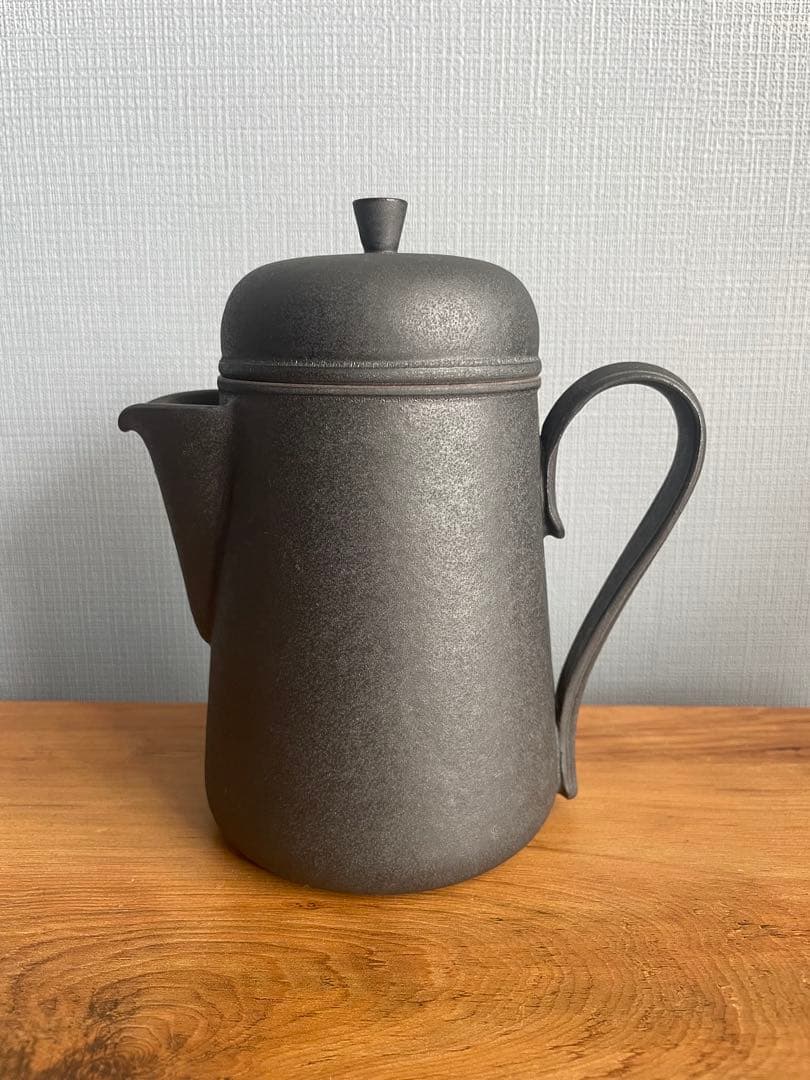 新品未使用　服部竜也　ペリカンピッチャー　黒釉　作家　ポット　器　紅茶　珈琲