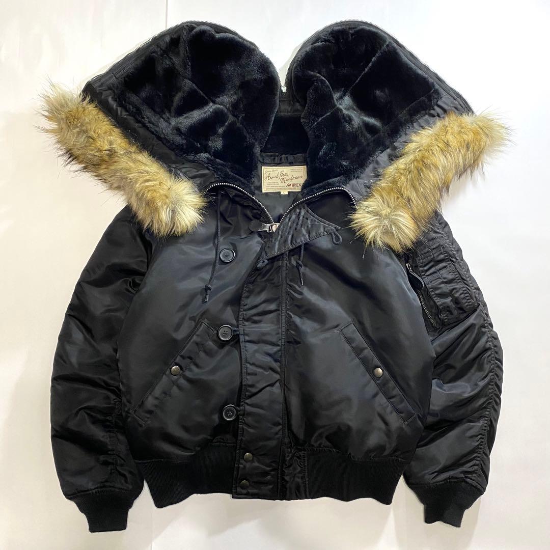 AVIREX アヴィレックス N2B N-2B フライトジャケット 黒 L 短丈