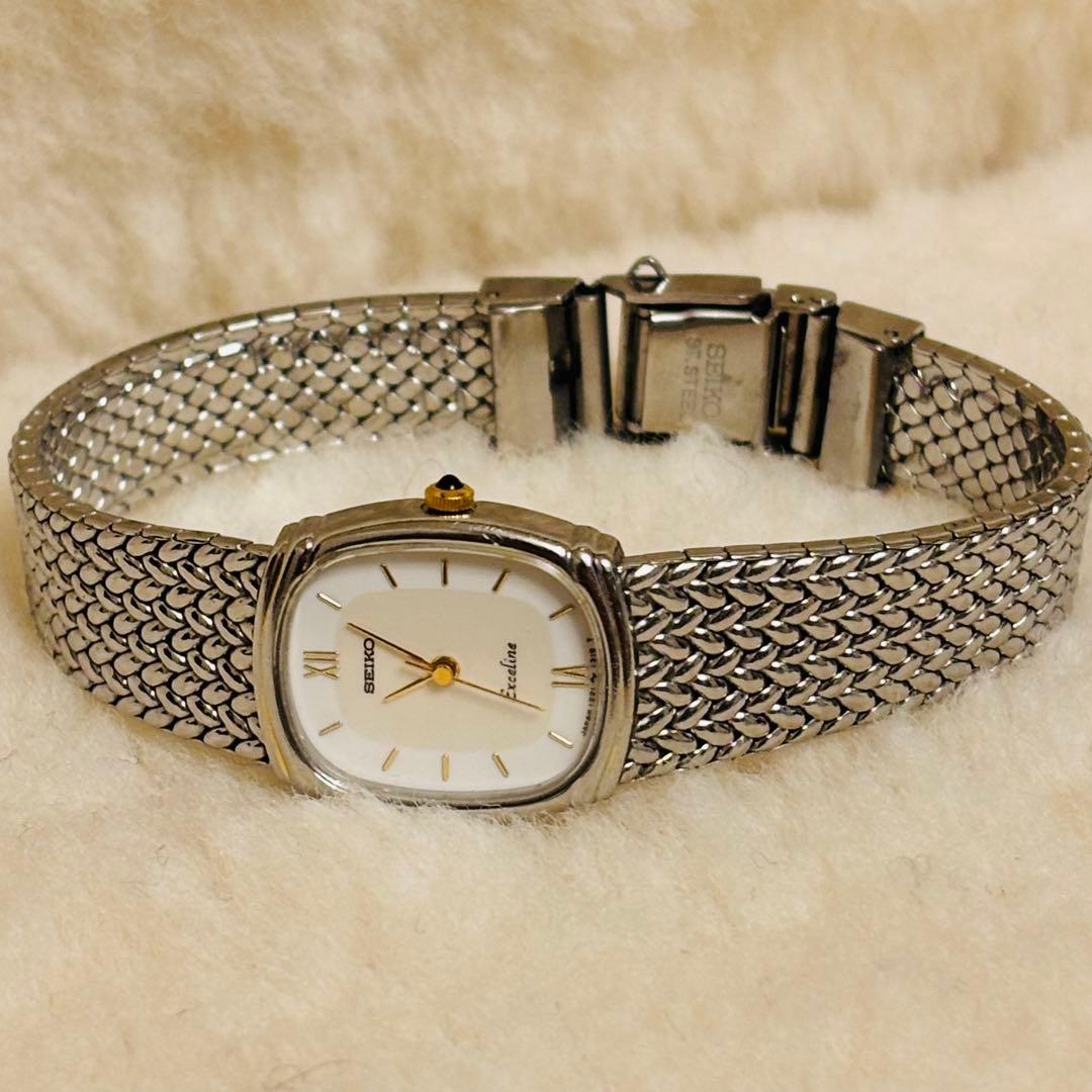 稼働品 SEIKO セイコー エクセリーヌ レディース腕時計 クォーツ シルバー