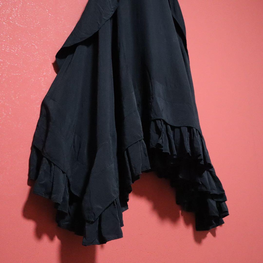 【極美品】BALENCIAGA シルク100％ 変形デザイン ロングワンピース