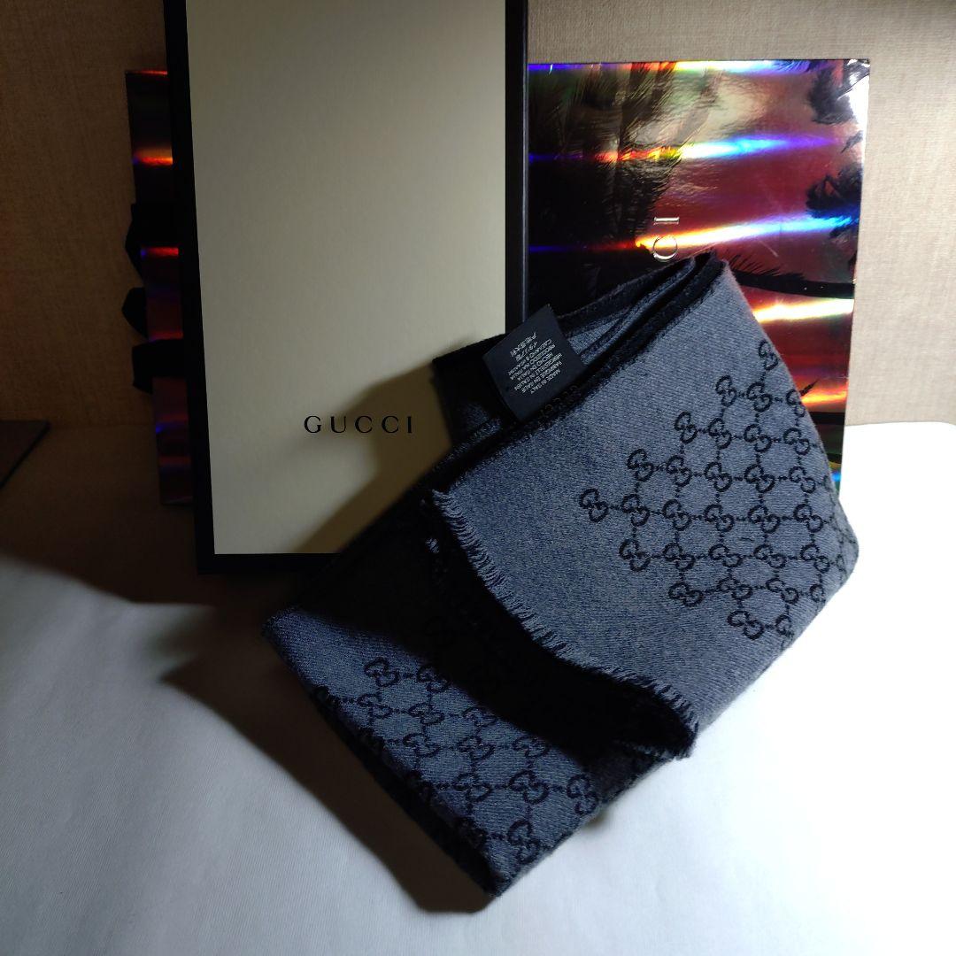 GUCCI ウール100% GGロゴ ストール