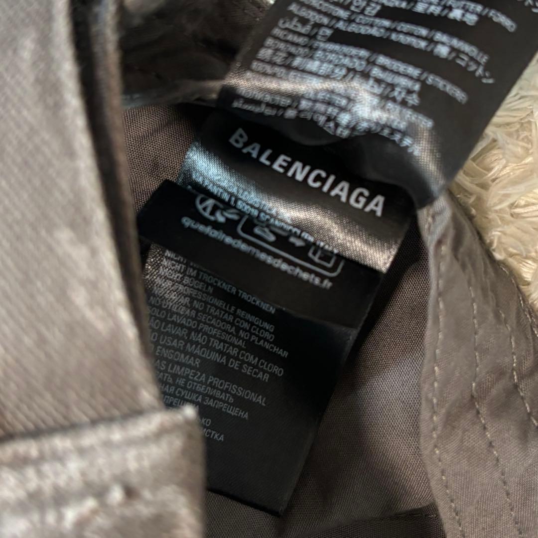24AW バレンシアガ　ベースボールキャップ　ダメージ加工　グレー