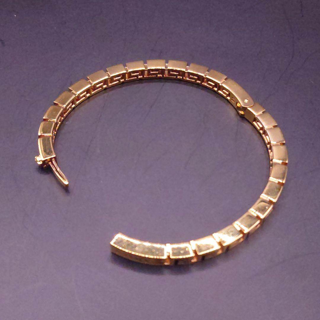 【美品】ヴェルサーチ バングル ブレスレット グレカ メデューサ ゴールド系 M