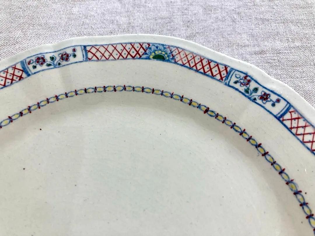 GIENジアン　花柄装飾の陶磁器皿 2枚セット　フランスアンティーク