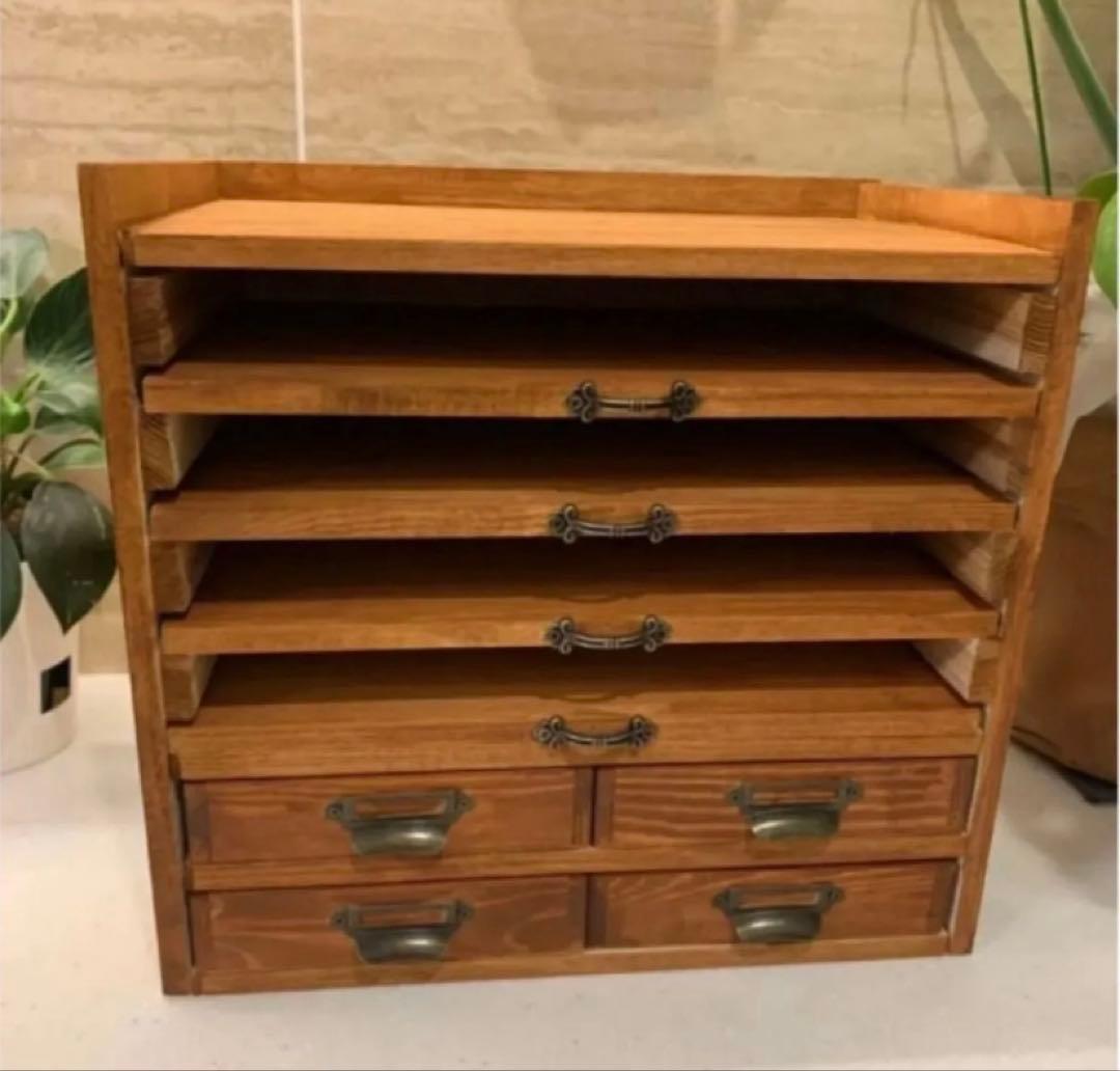 あ*ん様 アンティーク風　スライド式書類ボックス　ハンドメイド