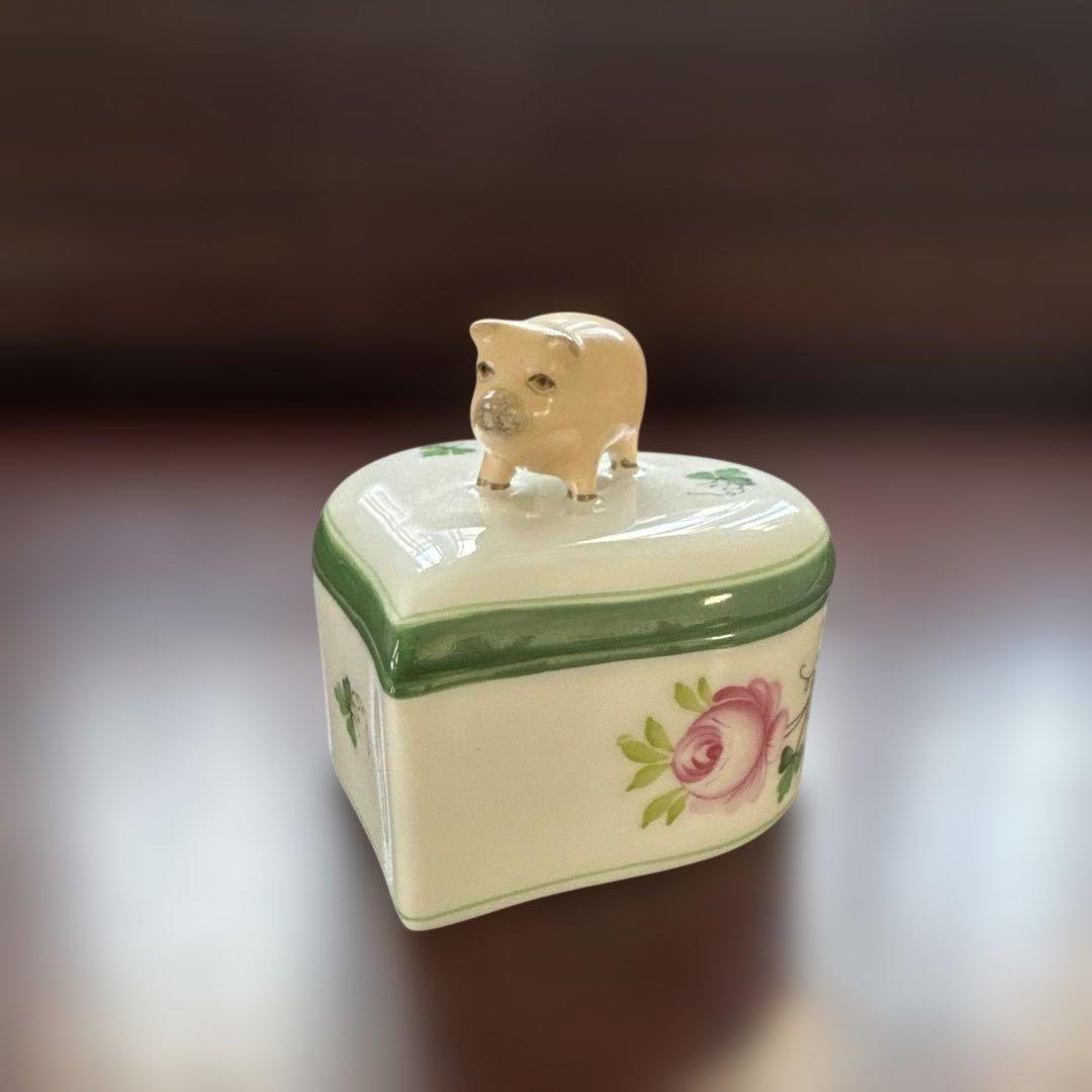 ヘレンド　ウィーンの薔薇　ボンボン入れ　ブタ