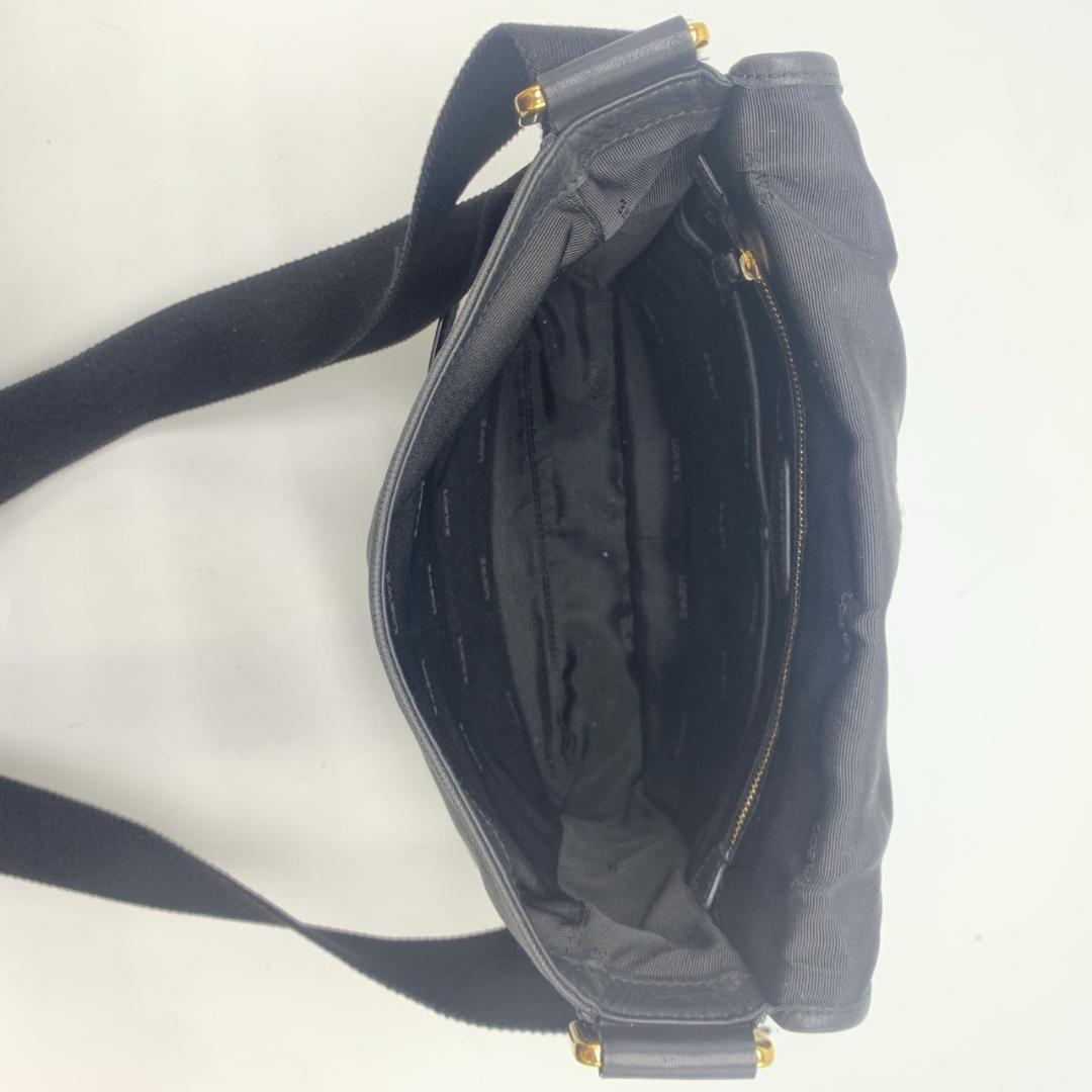 ロエベ ショルダーバッグ メッセンジャー ロゴ刻印 コーティングキャンバス