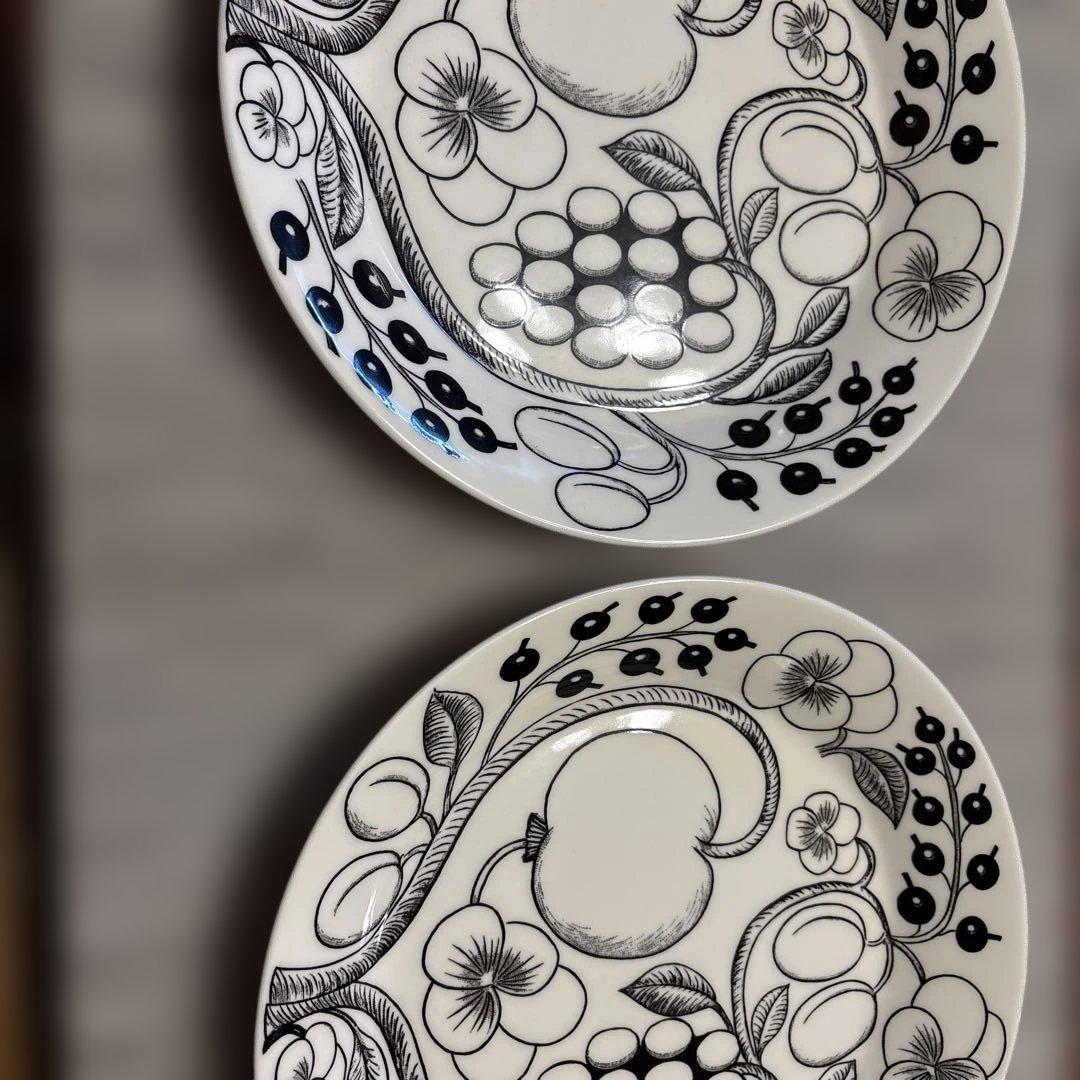 旧ロゴARABIA アラビア パラティッシ ブラックプレート26cm 2枚セット