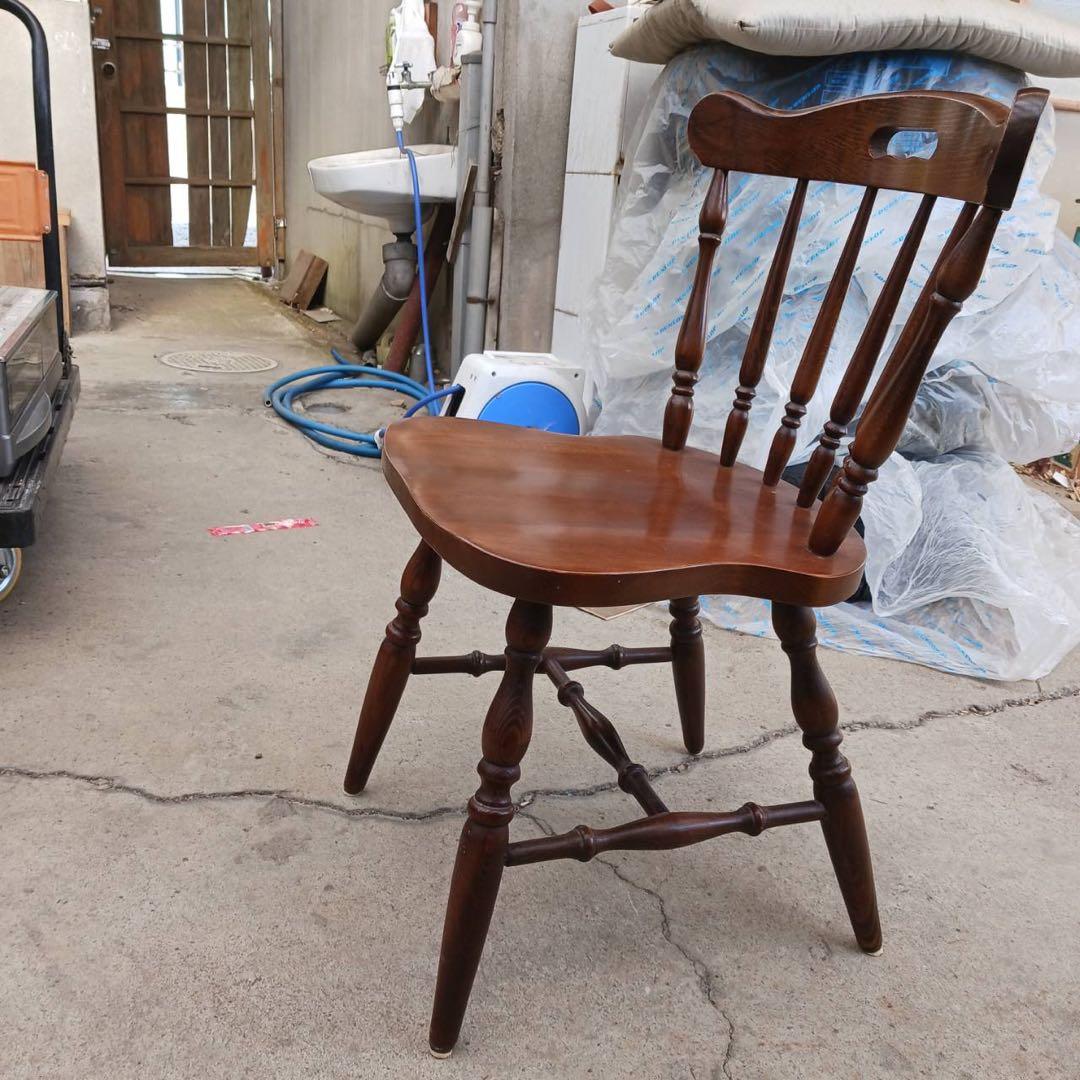 ⑤かしわ 木製チェア ダイニングチェア レトロ ヴィンテージ