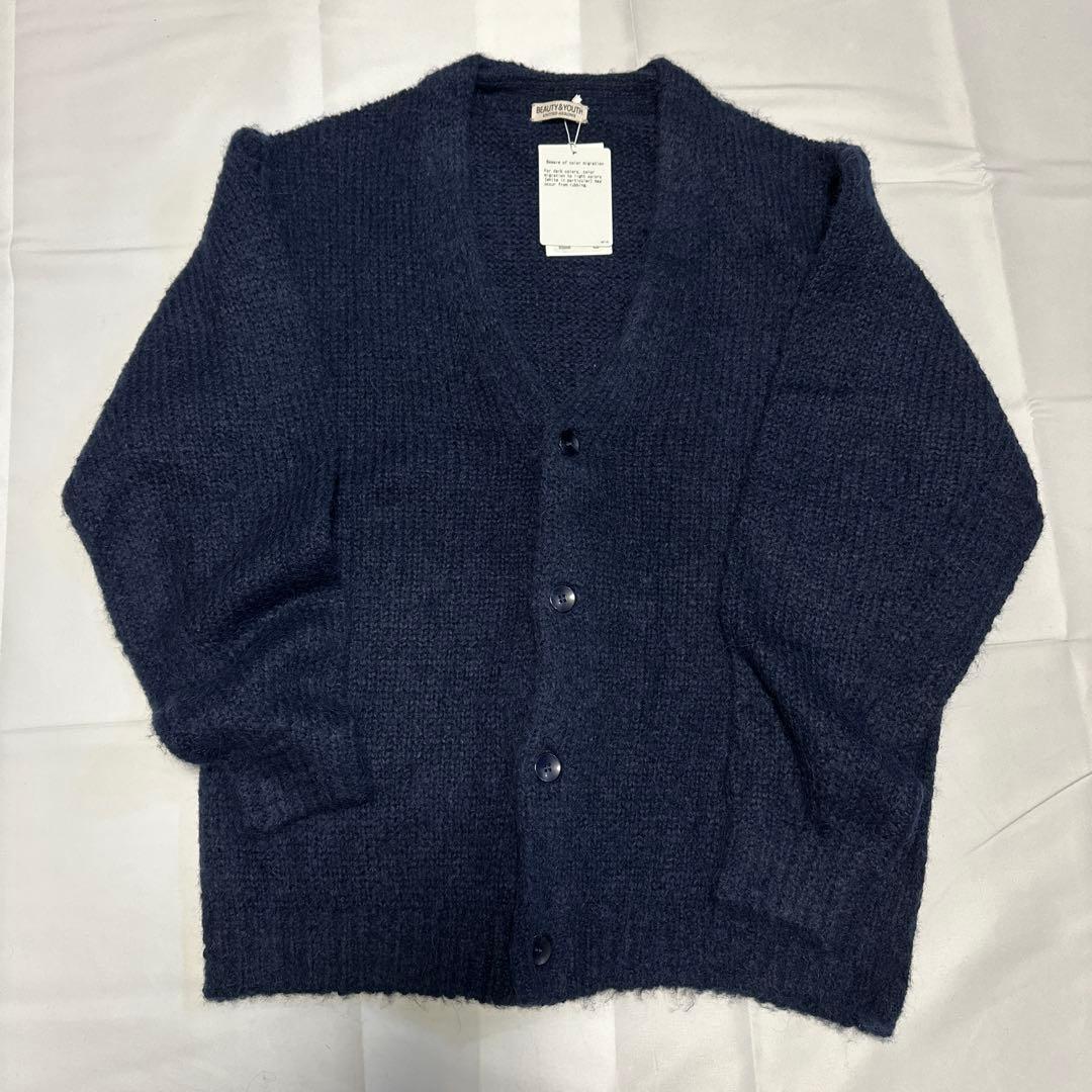 はむクロ様新品未使用BEAUTY&YOUTH モヘアカーディガン M ネイビー