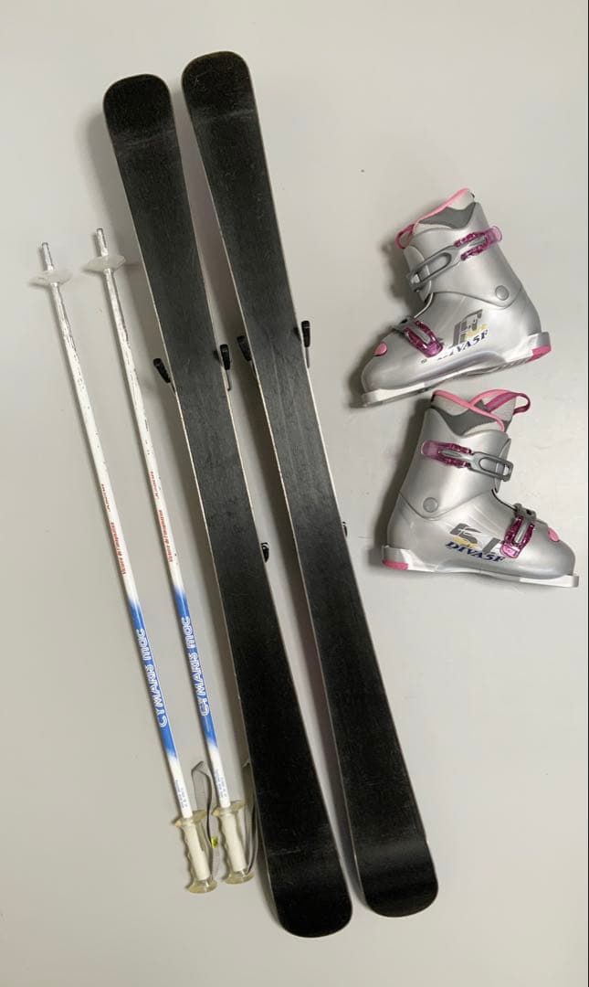 ジュニアスキー　4点セット　BXB 板118cm／ブーツ21〜21.5cm