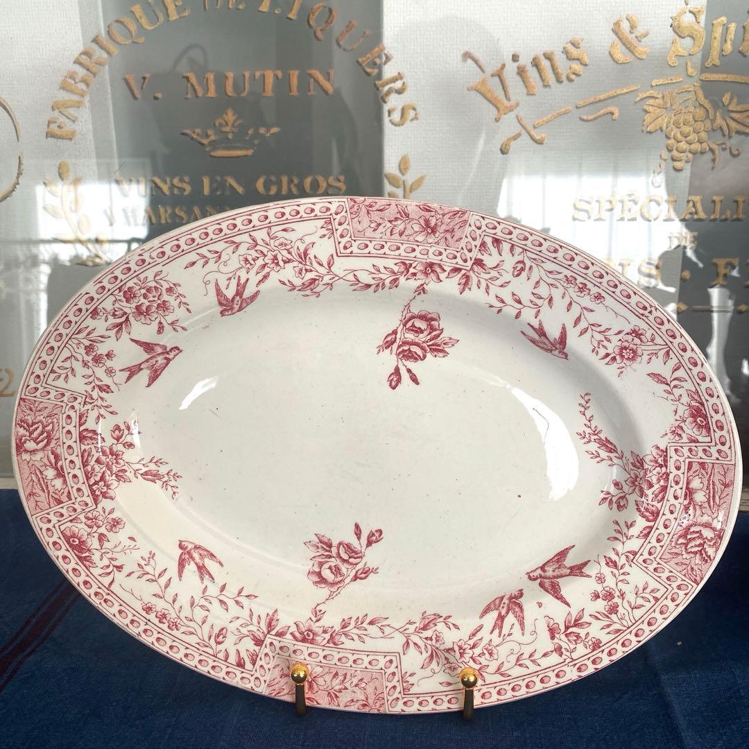 フランスアンティーク プレートセットツバメ 皿 CERESフランス リュネヴィル