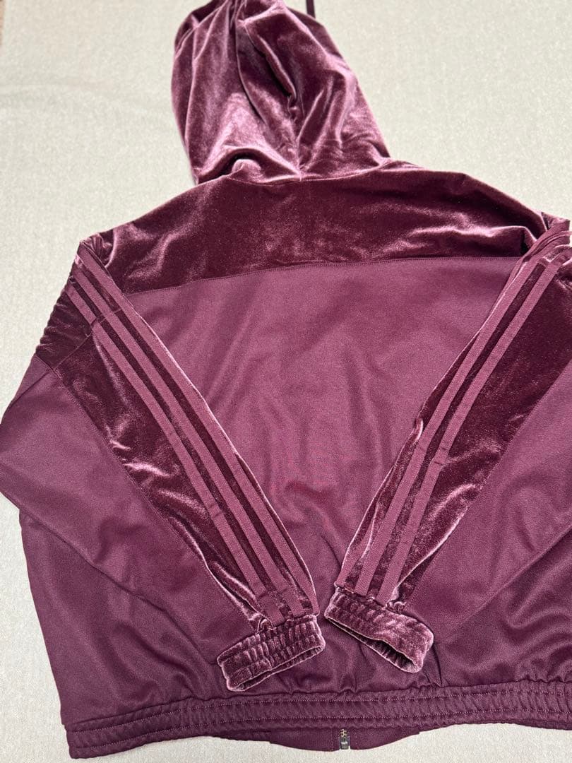 adidas ワインカラーベロアジャージ上下　美品