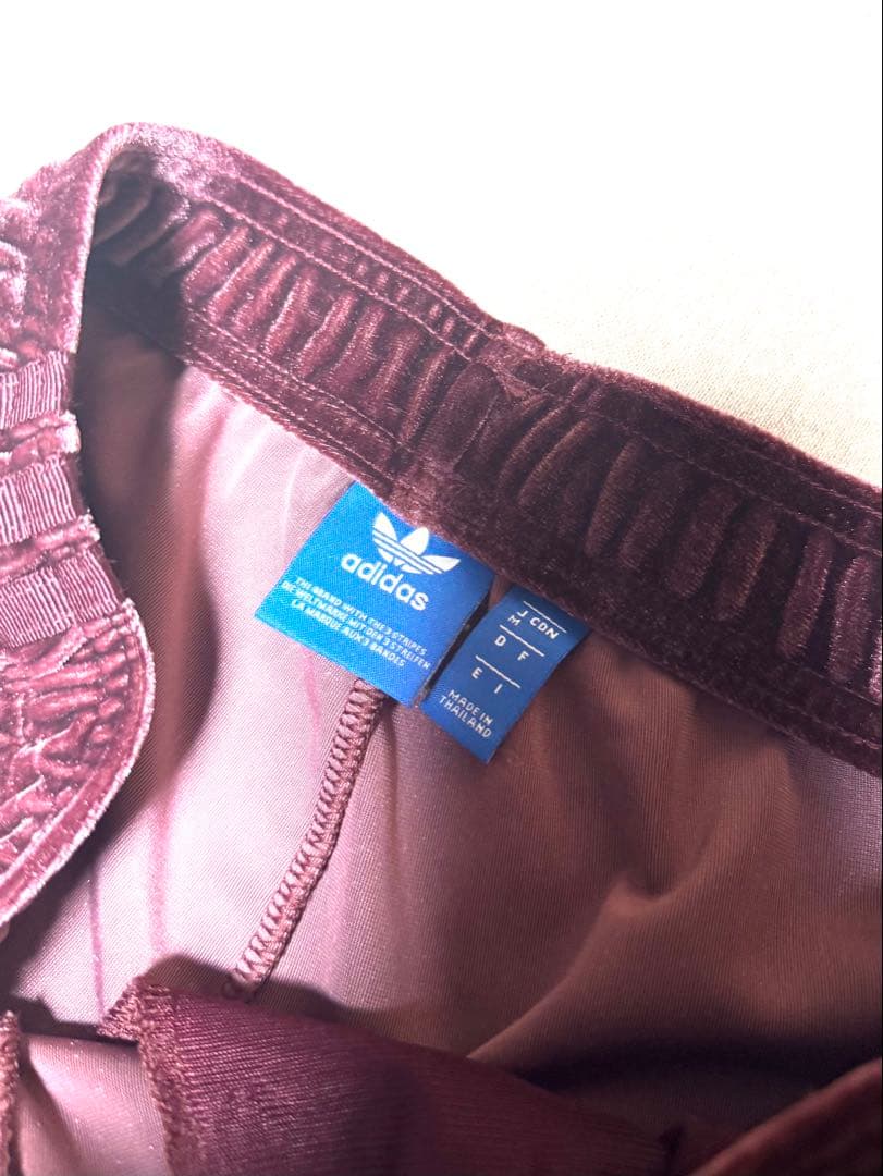 adidas ワインカラーベロアジャージ上下　美品