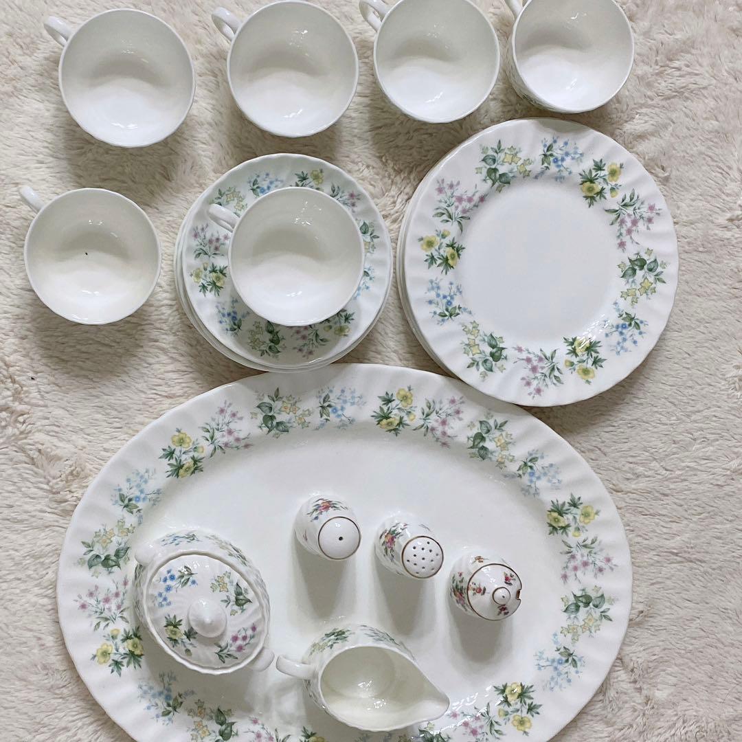 美品 MINTON ミントン テーブルセット小花柄 食器 来客用 お料理教室