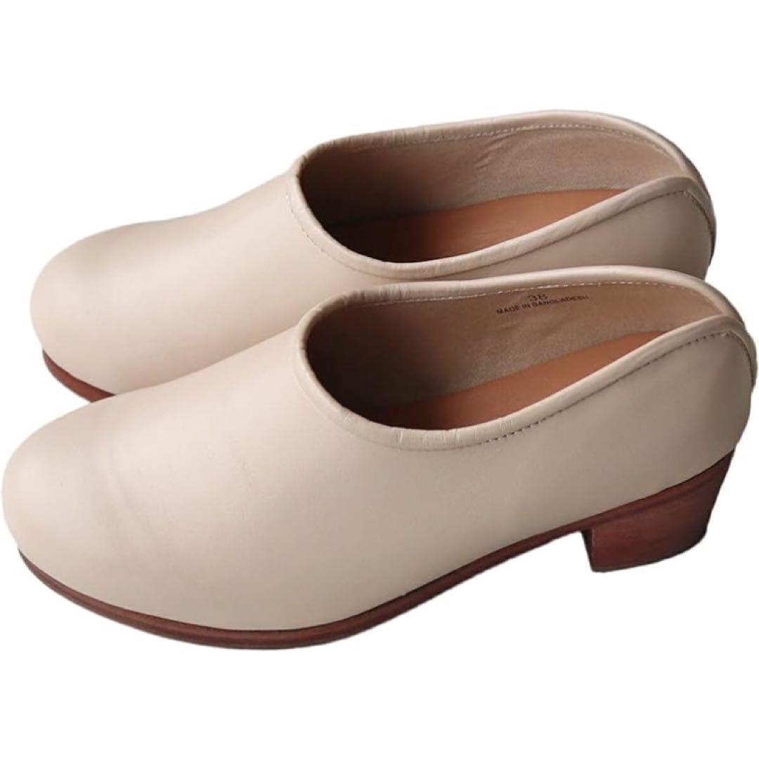 ★ hcubuch / cow leather sabot kinari