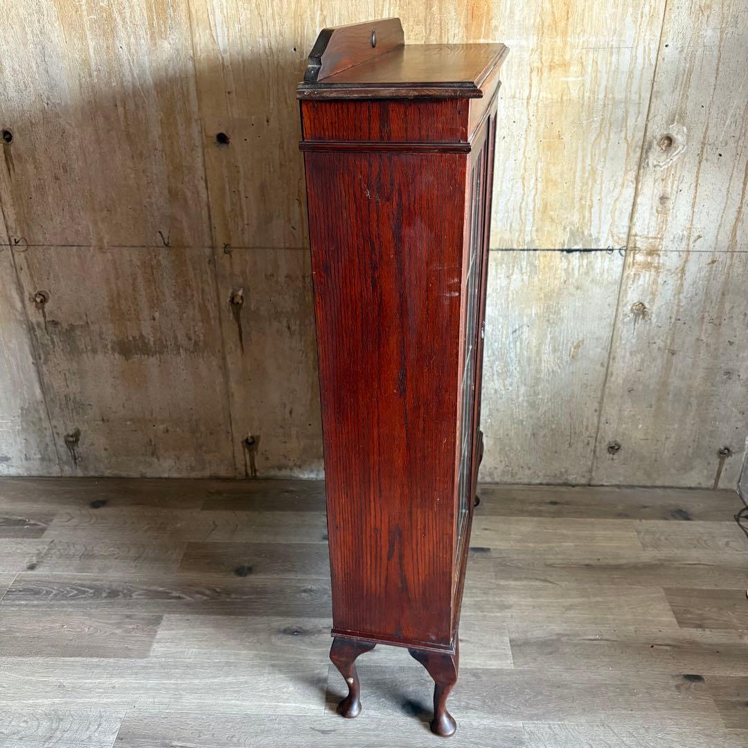 英国アンティーク　ヴィンテージ ブックシェルフ　猫脚キャビネット　クラシック