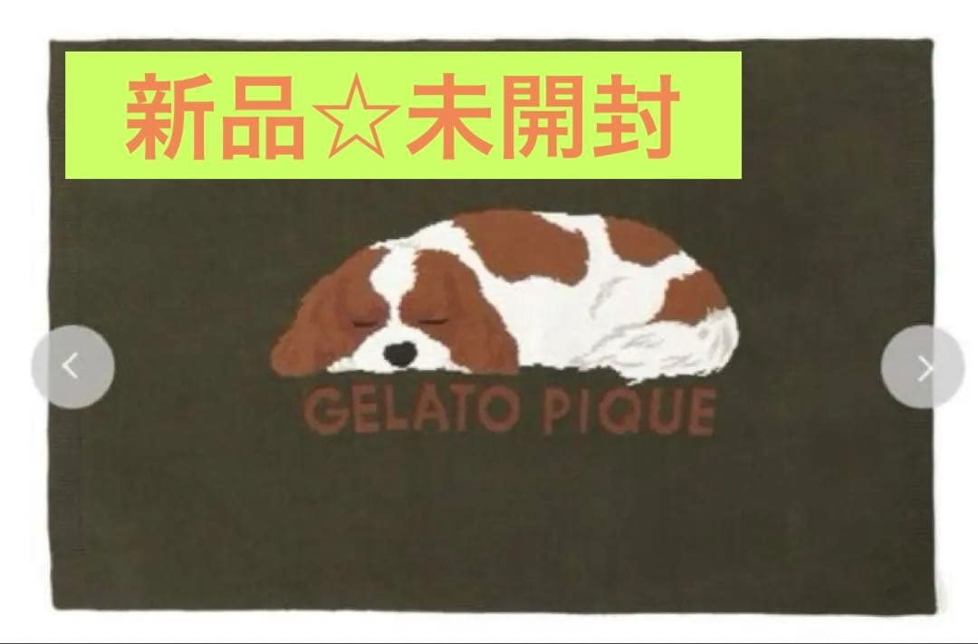 新品ジェラートピケ SLEEPING DOG ジャガードブランケット☆キャバリア