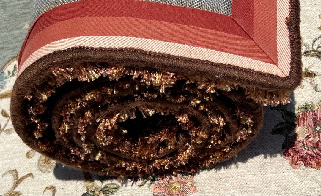 ブラウン フワフワラグ 無地アルモニア コモドシリーズプレミアムアーバンデザイン