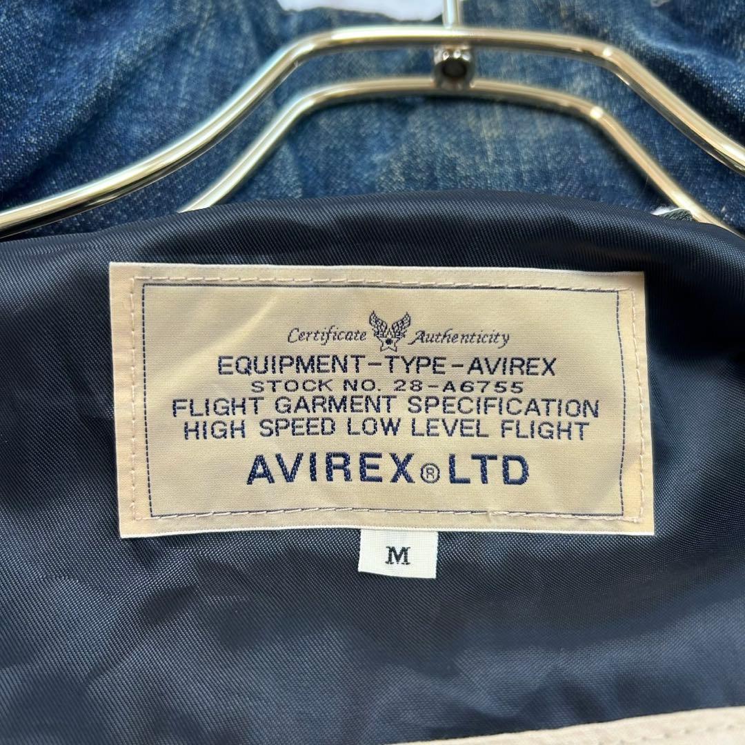 AVIREX アヴィレックス レザー デニム 切り替え レザージャケット