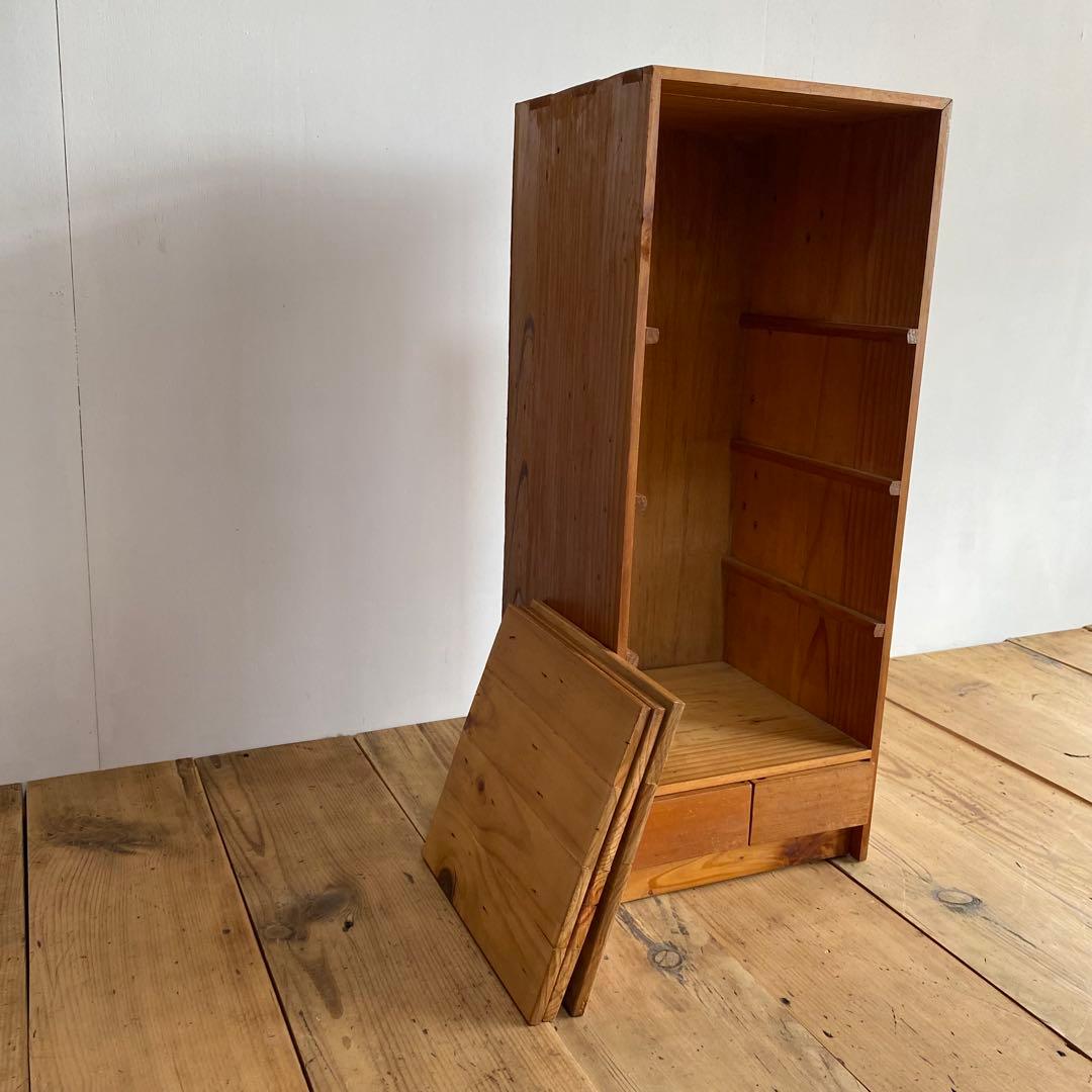 アンティーク 木製 オープンラック 飾り棚 引き出し 昭和レトロ z678