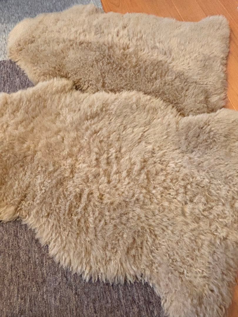 天然　ムートン　ラグマット　2点