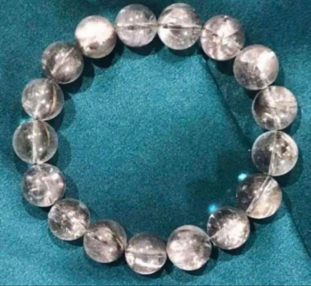 プラチナルチルクォーツ　鑑別書付き　極上グレード　約12〜12.8ミリ