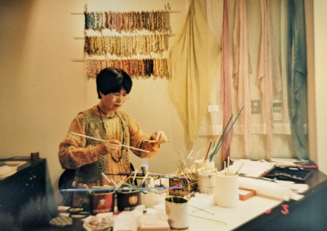 吉田正子トンボ玉（貳拾貳）　「江戸組み紐」ネックレス　ガラス玉に込めた日本画