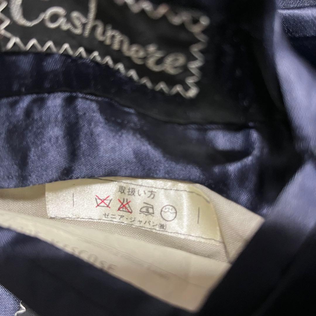 美品 イタリア製 ゼニヤ カシミヤ90% ダブルブレスト コート 50