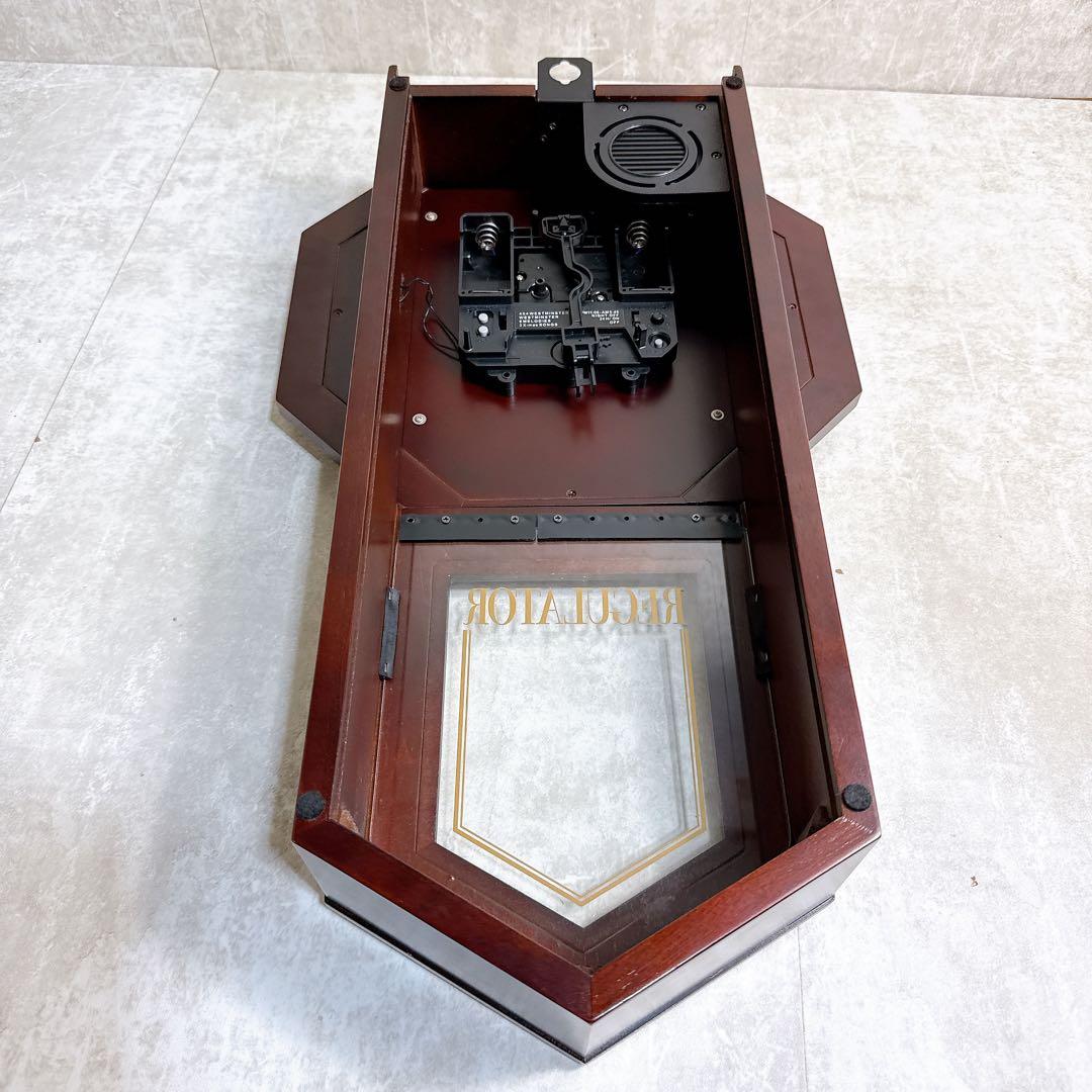 【美品】RHYTHM リズム クオーツ柱時計 飾り振子付 4MJA03RH06