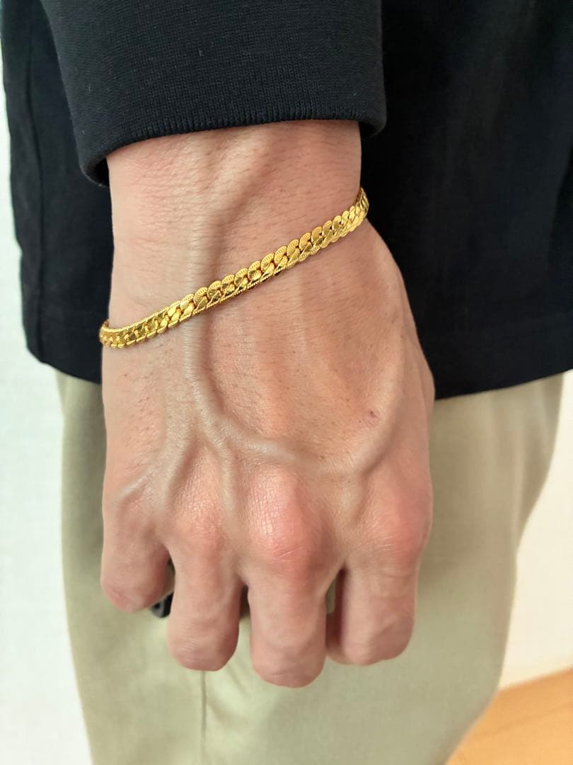 18k刻印　20cm 喜平ゴールド 金色ブレスレット