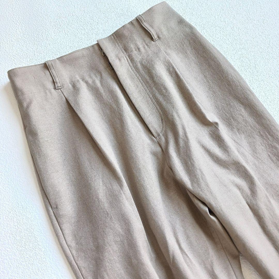 po様スピックアンドスパン　リネンライクノーカラージャケット＋テーパードパンツ