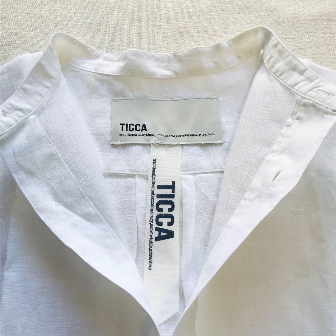 【試着のみ】リネンフレンチシャツ ホワイト 日本製 かぐれ