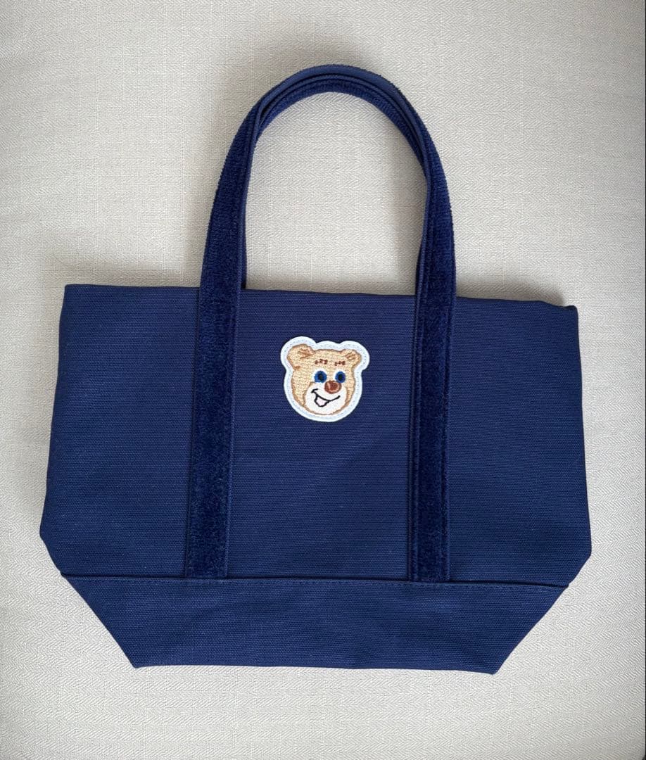 ラブラリーバイフェイラー オールドテディワッペントートバッグ ネイビー 小 紺色