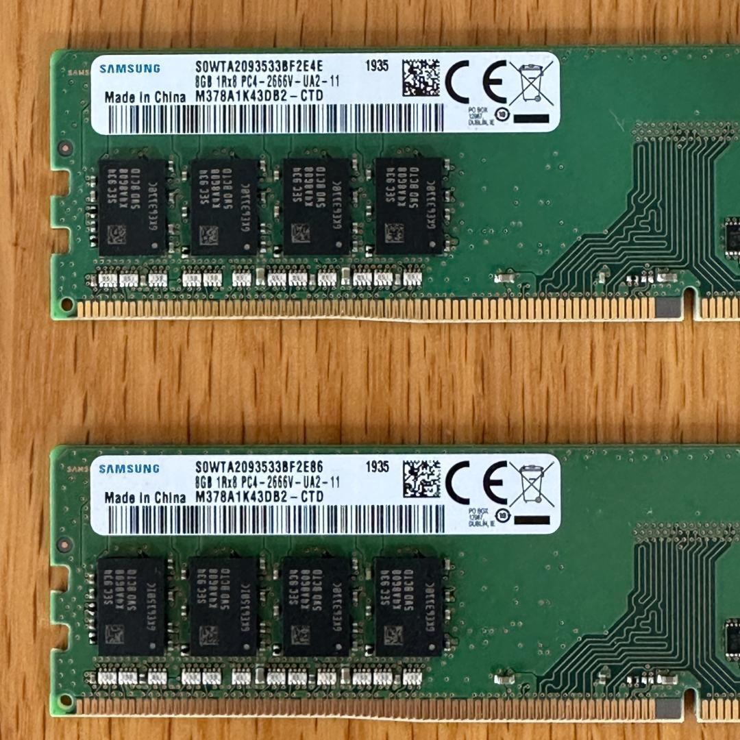 SAMSUNG DDR4 8GB×2枚 (16GB)