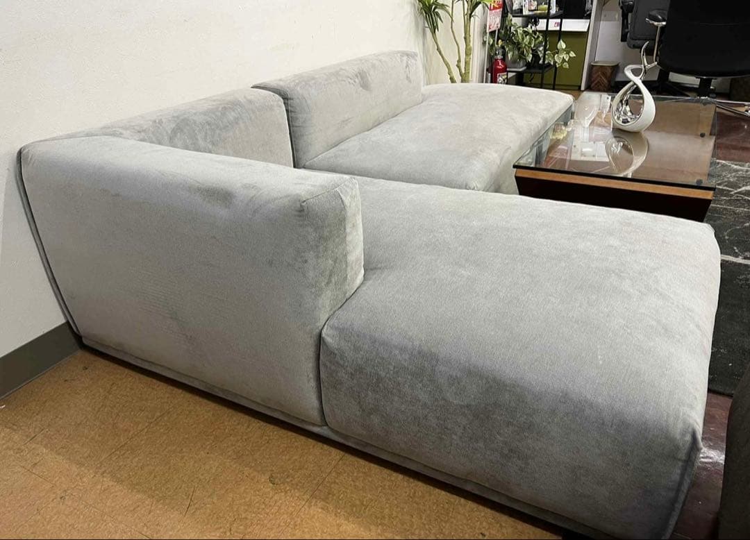 【地域限定無料配送】 Francfrancフランフラングレー L字型ソファ