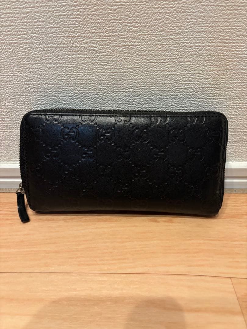 GUCCI ブラックレザー 長財布　　※d.c.g.0616taka