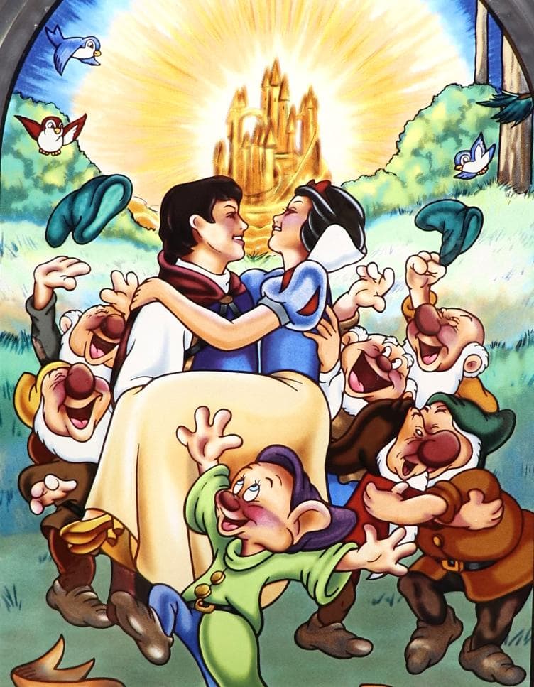 白雪姫と七人のこびと 60周年限定 ディズニー公式 ヴィンテージ ステンドグラス