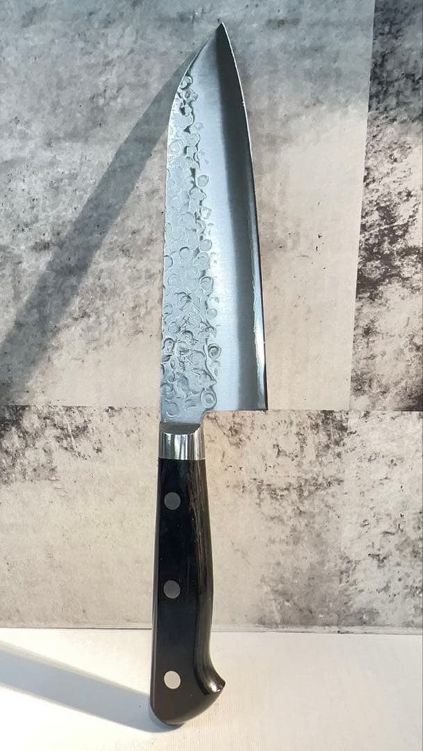 【新品未使用】高村刃物　175㎜三徳包丁　鎚目打【日本製和包丁】V10鋼