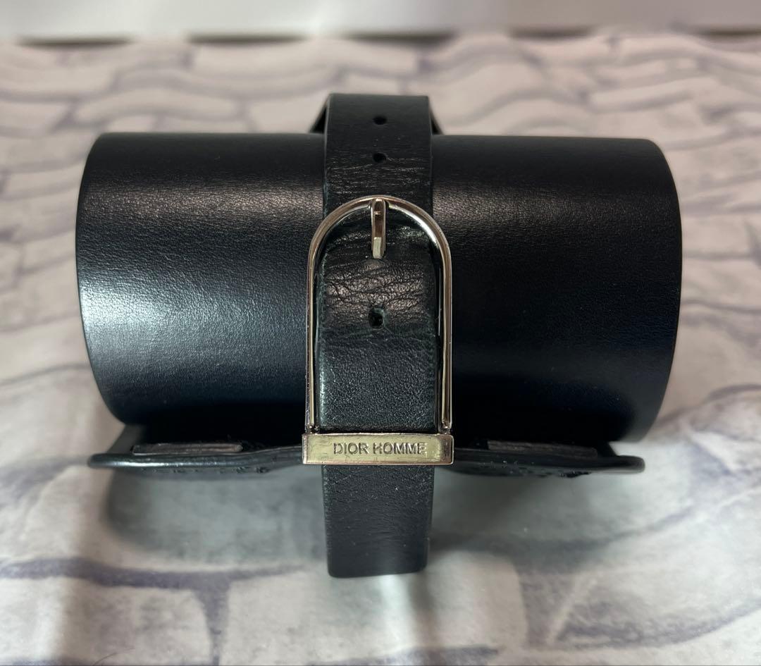 美品✨Dior homme ディオールオム　レザーブレスレット バングル 黒