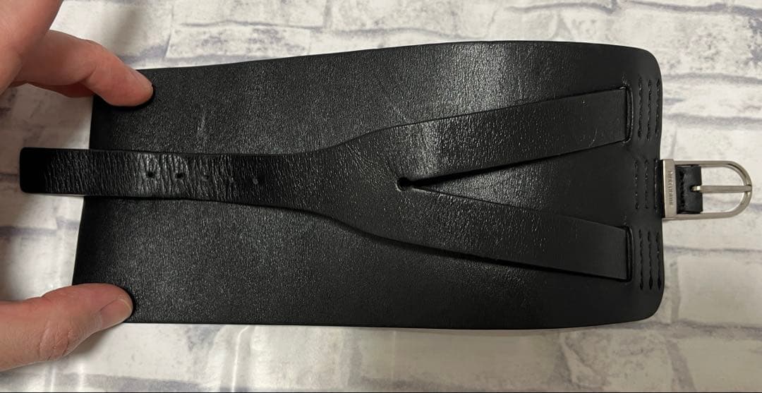 美品✨Dior homme ディオールオム　レザーブレスレット バングル 黒