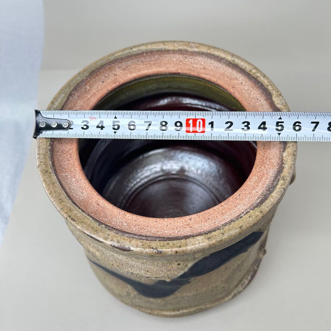 B020高倉国光 茶道具 水指【小石原焼耳付水指】木箱付き