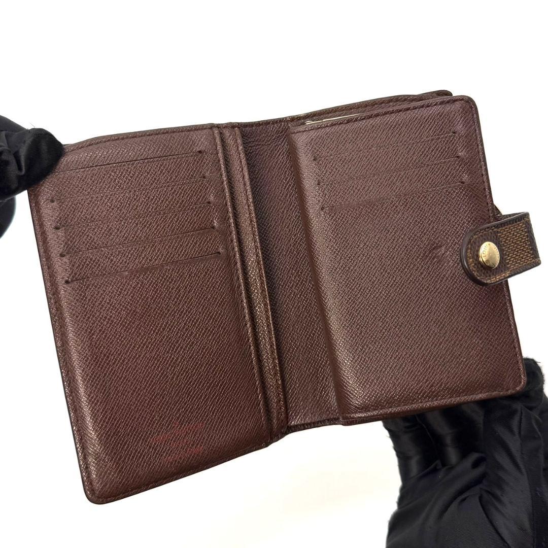 良品 ルイヴィトン ダミエ エベヌ ポルトフォイユ ヴィエノワ 財布 がま口