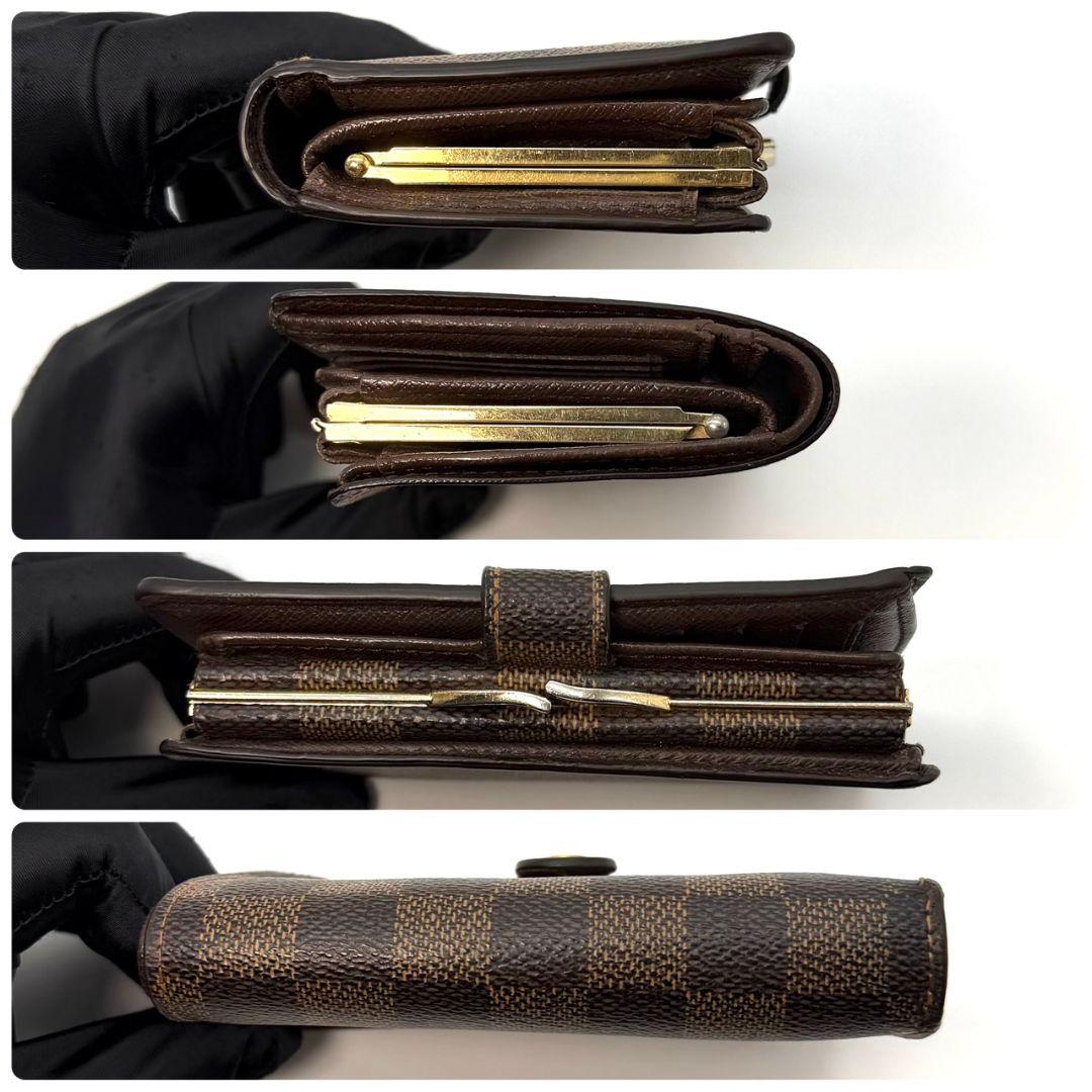 良品 ルイヴィトン ダミエ エベヌ ポルトフォイユ ヴィエノワ 財布 がま口