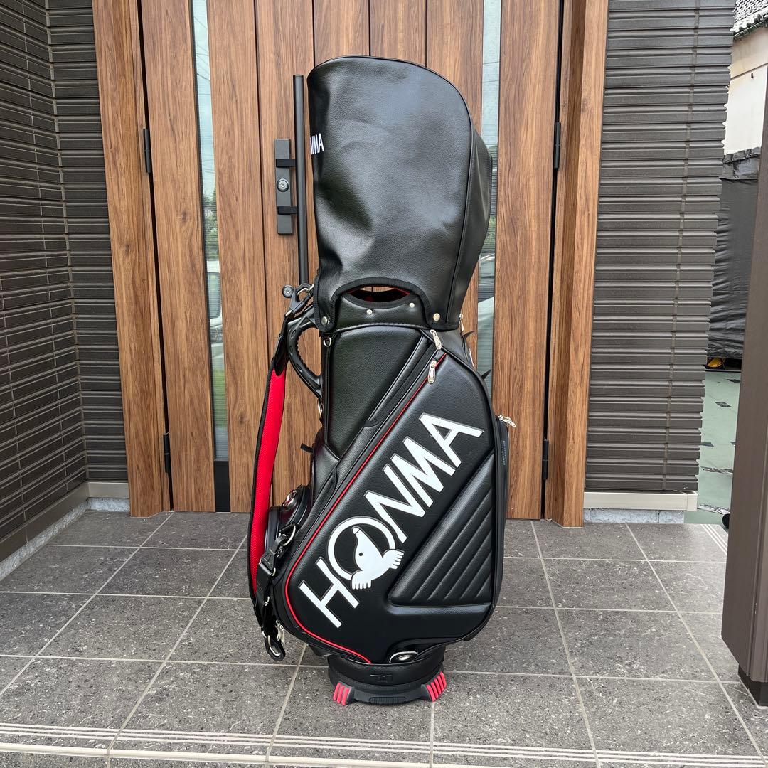 HONMA キャディバッグ ブラック/レッド