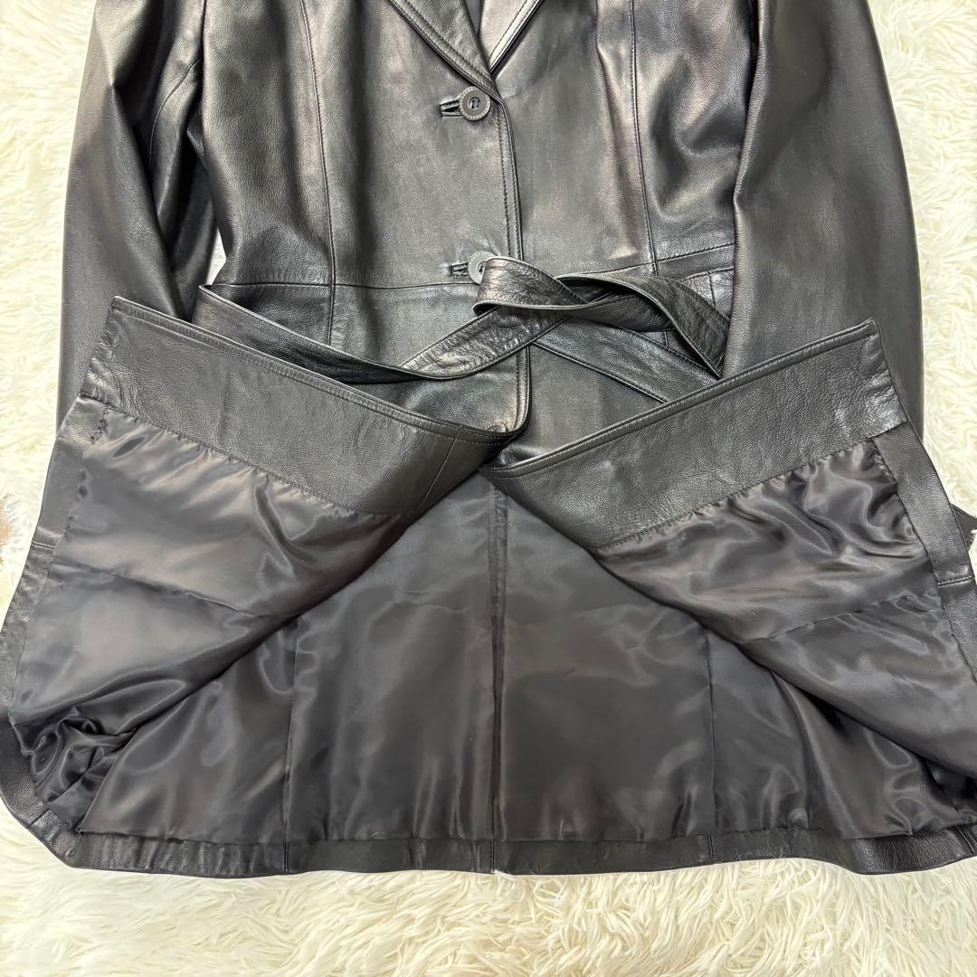 ブラックラムレザー フォックスファー付きジャケット