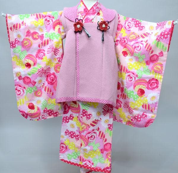 七五三 三歳 女児 被布 着物 フルセット 松田聖子 ピンク お仕立て無料