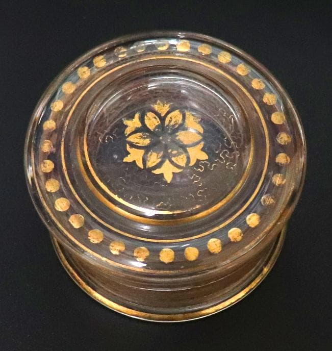 オールド・バカラ 1900年頃 金彩蓋物 希少絵柄 ボンボニエール アートピース